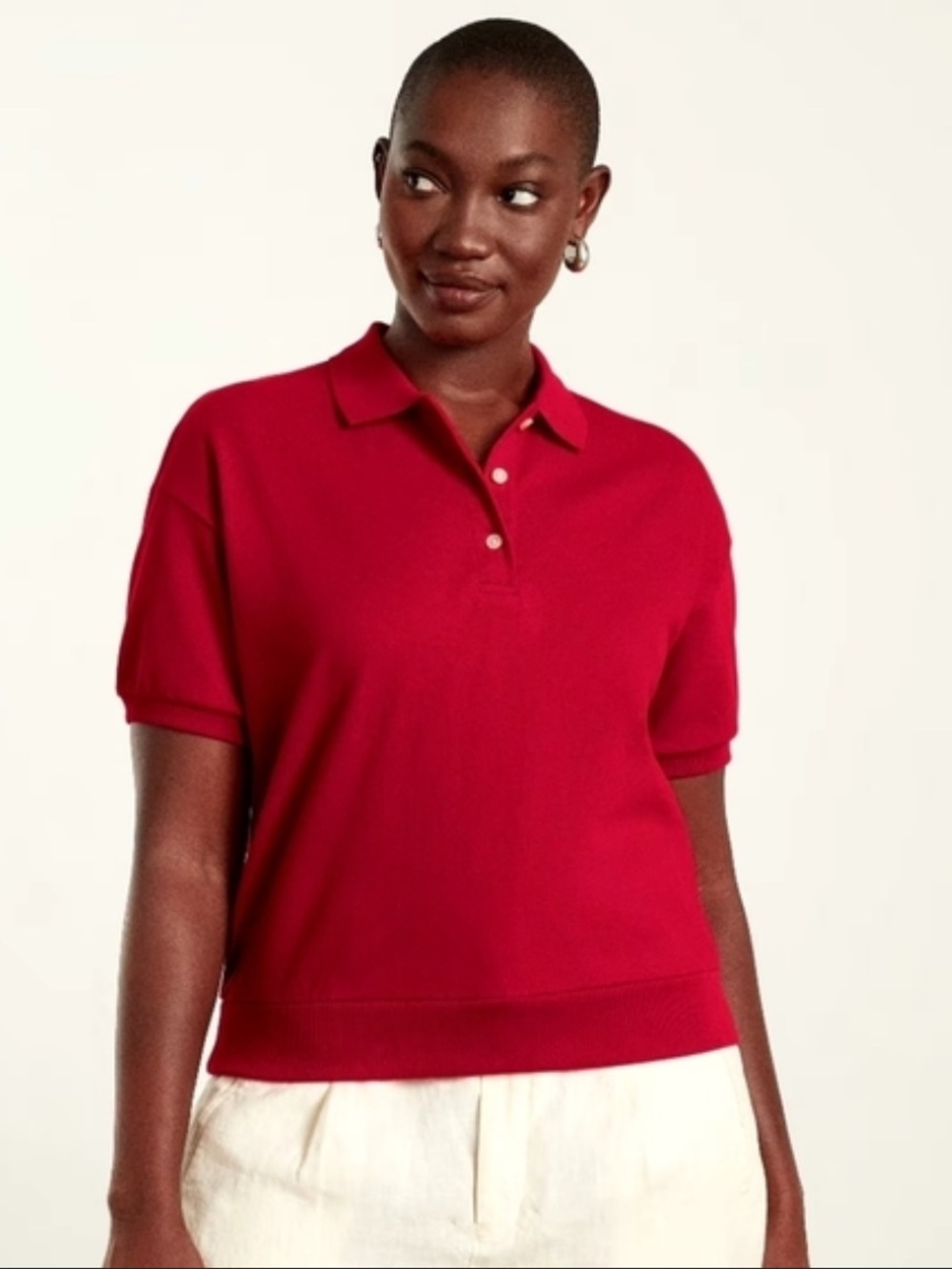 Everlane Women's Bright Red Short-Sleeve Polo